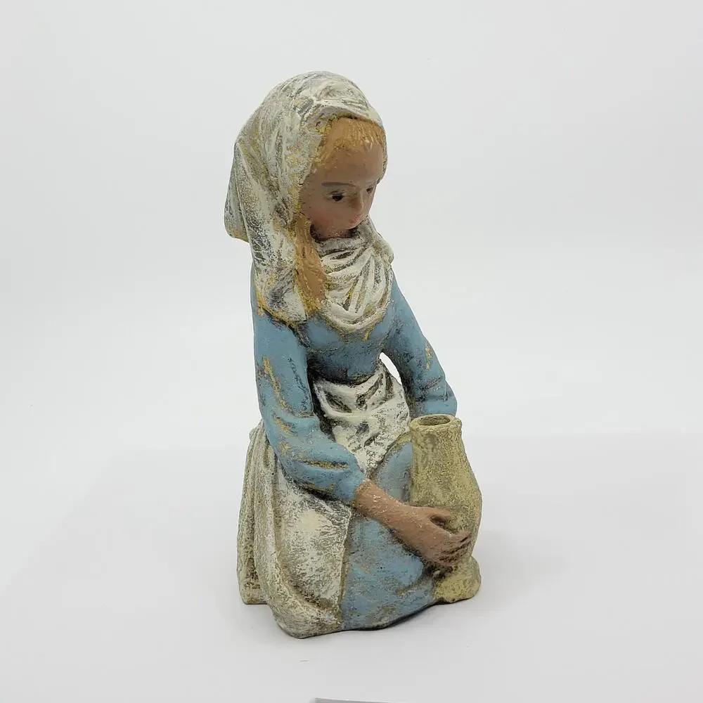 Girl with Vase Borzo Stone Sculpture Figurine Made in Holland